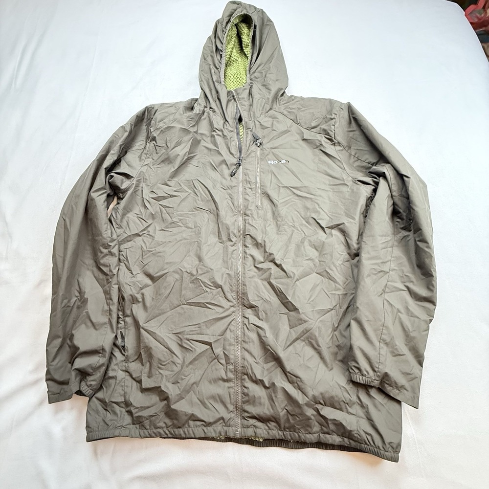 ROHAN MISTRAL JACKET Women's Size Large Dark Brown W/ Green Insulated Lining EUC